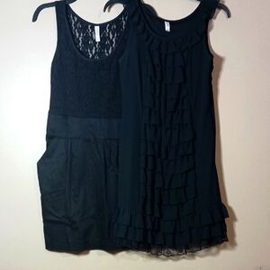 Xhilaration Black Lace & Ruffle Detail Dresses